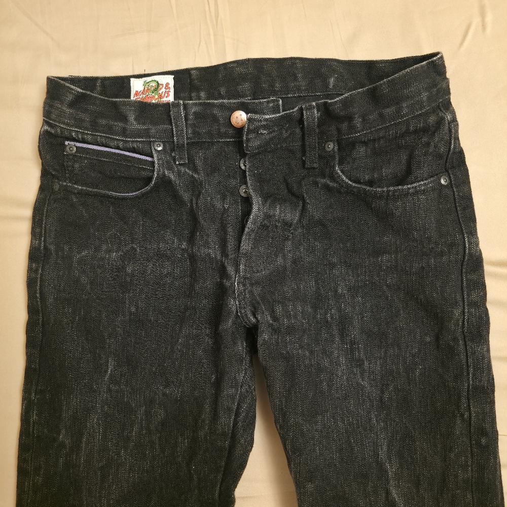 Naked & Famous Denim Charcoal Slim Jeans